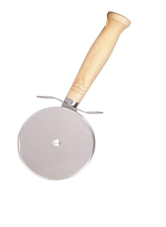 CherryBox Pizza Cutter with Wooden Handle - Stainless Steel - Wheel Pizza Cutter - 8 cm - Image 3